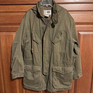 Vintage Gap‎ Womens Utility Trench Jacket Size S Green Drawstring